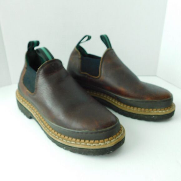 Georgia Giant Romeo Brown Leather Work Boots Shoes Pull-On Womens 8, GR362 EUC - Picture 1 of 14